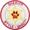 Reflektierende Hunde-Patches – abnehmbare Klett-Patches, Geschirr-Befestigung, Aufnäher für Brustgeschirr, mit gesticktem Stern und Pfote - Motiv Sheriff