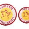 Reflektierende Hunde-Patches – abnehmbare Klett-Patches, Geschirr-Befestigung, Aufnäher für Brustgeschirr mit einer Katze - I love cats