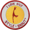 Reflektierendes rundes Patch mit Klettverschluss für Hundegeschirr mit Motiv "I love Sylt"