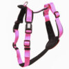 Brustgeschirr - Patch&Style - Farbe Pink-Seitenansicht - Hundegeschirr mit austauschbarem Klettverschluss Patch